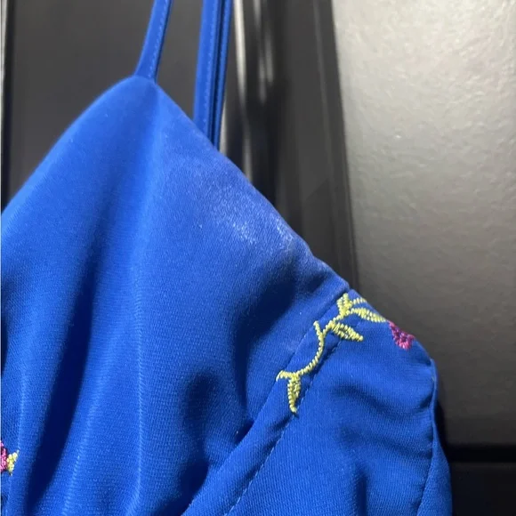 Betsey Johnson Floral Sweetheart Bustier Tiered Midi Dress - Picture 7 of 8